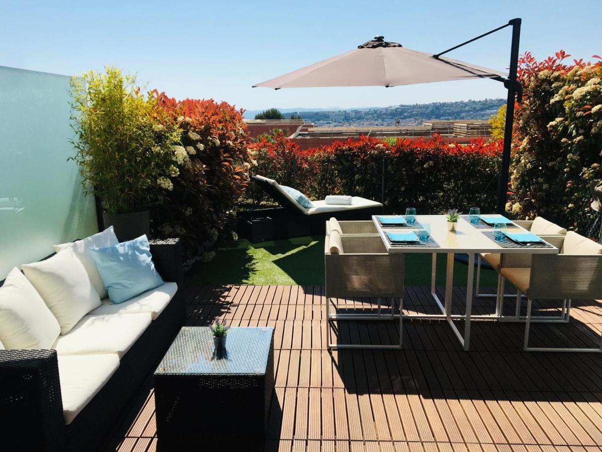Luxury Flat Panoramic View - Swimming Pool - Parking - Terrace Nice